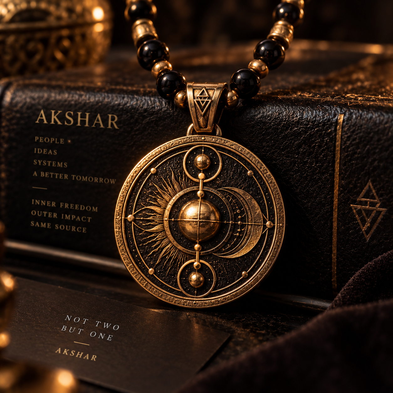 Кулон AKSHAR на книге AKSHAR